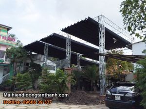 Thi công mái xếp che nắng mưa quán nhậu, nhà hàng ăn uống