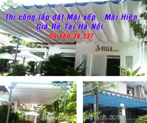 Lắp đặt mái xếp lượn sóng sân vườn